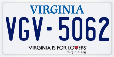 VA license plate VGV5062