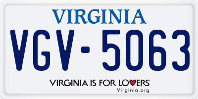 VA license plate VGV5063