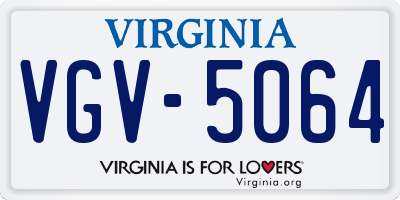 VA license plate VGV5064