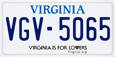 VA license plate VGV5065