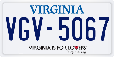 VA license plate VGV5067