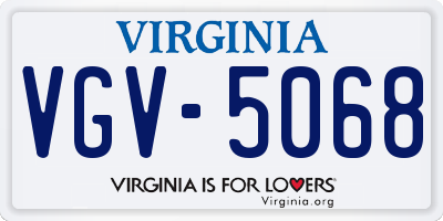 VA license plate VGV5068