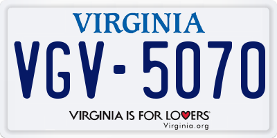 VA license plate VGV5070