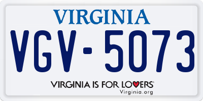 VA license plate VGV5073