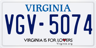 VA license plate VGV5074