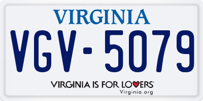 VA license plate VGV5079