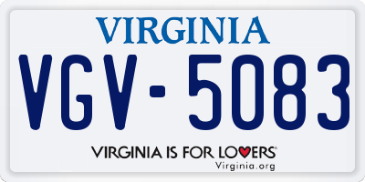 VA license plate VGV5083