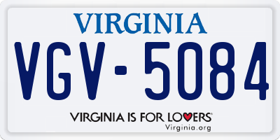 VA license plate VGV5084
