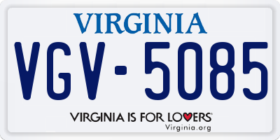 VA license plate VGV5085