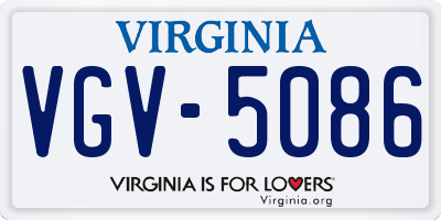 VA license plate VGV5086