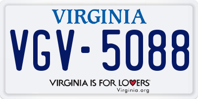 VA license plate VGV5088