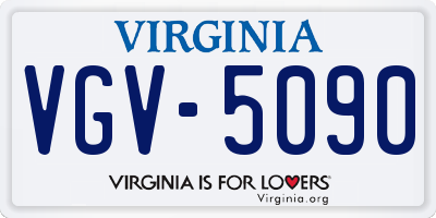 VA license plate VGV5090