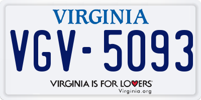 VA license plate VGV5093