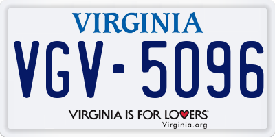 VA license plate VGV5096