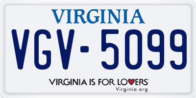 VA license plate VGV5099