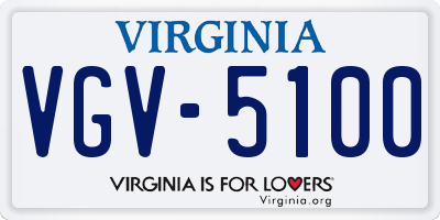 VA license plate VGV5100