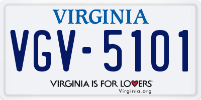 VA license plate VGV5101