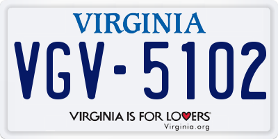 VA license plate VGV5102