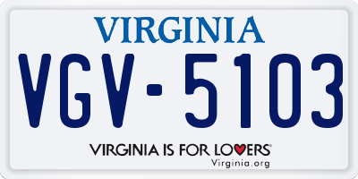 VA license plate VGV5103
