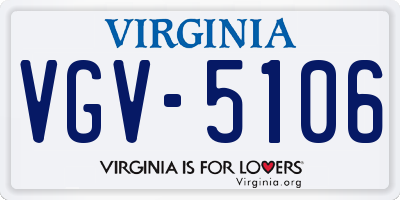 VA license plate VGV5106
