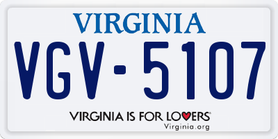 VA license plate VGV5107