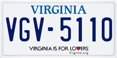 VA license plate VGV5110