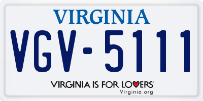 VA license plate VGV5111