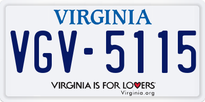 VA license plate VGV5115