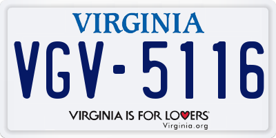 VA license plate VGV5116