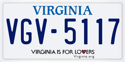 VA license plate VGV5117