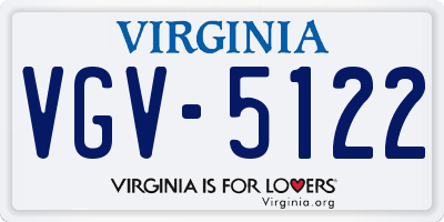 VA license plate VGV5122