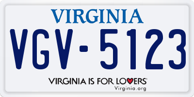 VA license plate VGV5123