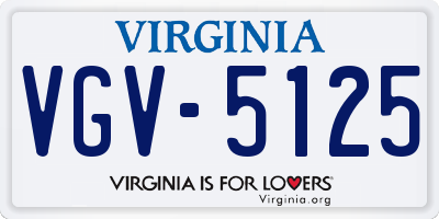 VA license plate VGV5125