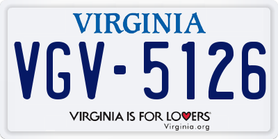 VA license plate VGV5126