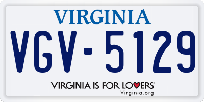 VA license plate VGV5129