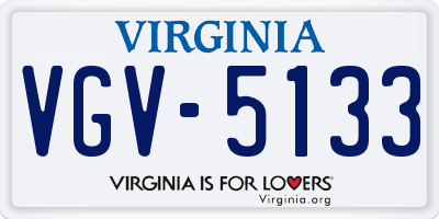 VA license plate VGV5133