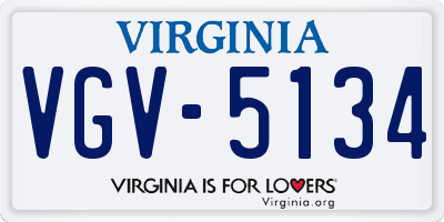 VA license plate VGV5134