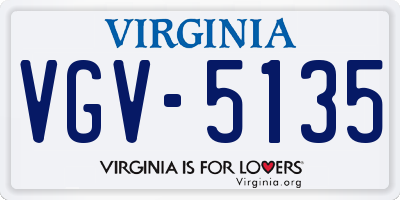 VA license plate VGV5135