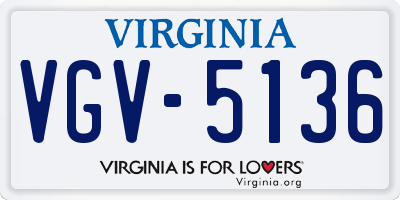 VA license plate VGV5136