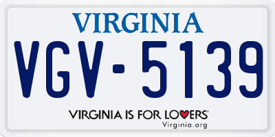 VA license plate VGV5139