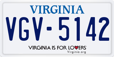 VA license plate VGV5142