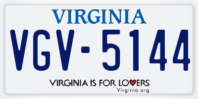 VA license plate VGV5144
