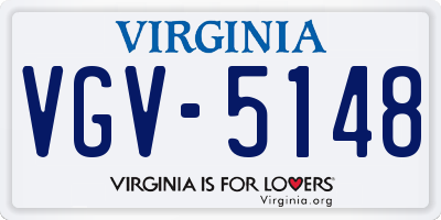 VA license plate VGV5148