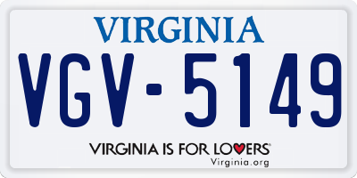 VA license plate VGV5149