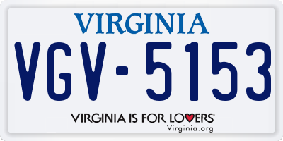 VA license plate VGV5153