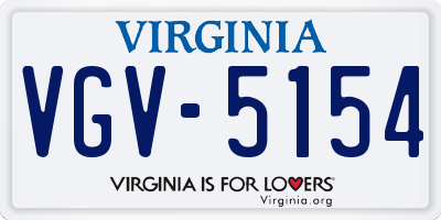 VA license plate VGV5154