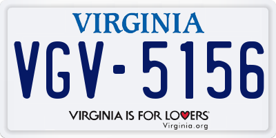VA license plate VGV5156