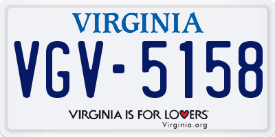 VA license plate VGV5158