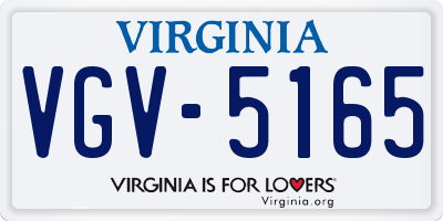 VA license plate VGV5165