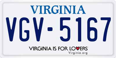VA license plate VGV5167